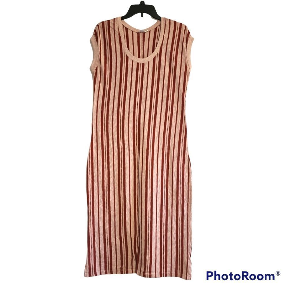 Susina round neck sleeveless striped Maxi dress M